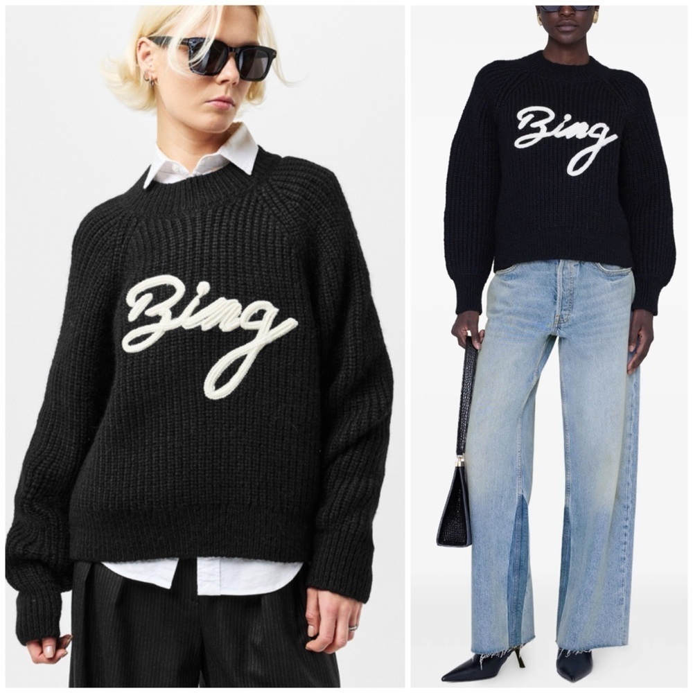 NWOT ANINE BING Bing Kendrick Black Sweater SZ XS - Picture 2 of 7